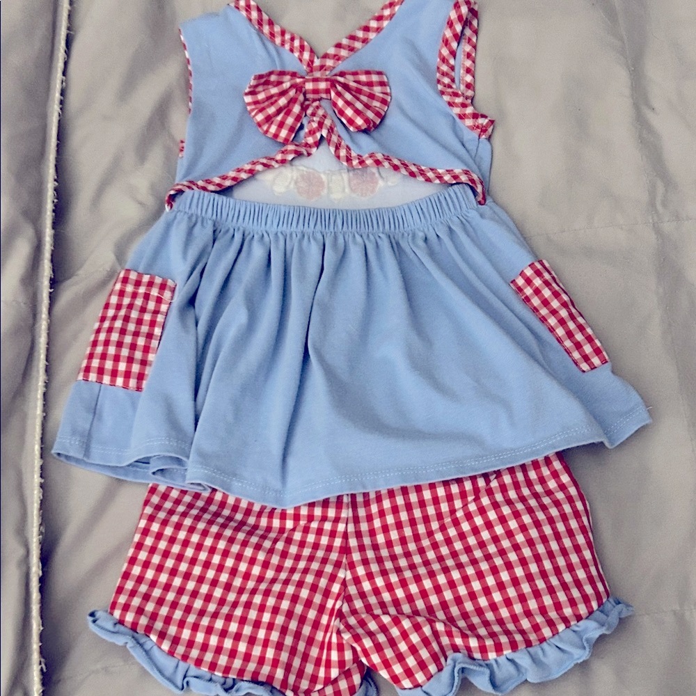 Rebels football Gingham Short Set - Picture 2 of 2